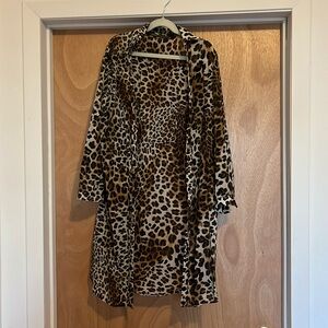 Leopard print long shirt. Zara. Goes down to mid thigh. Light material